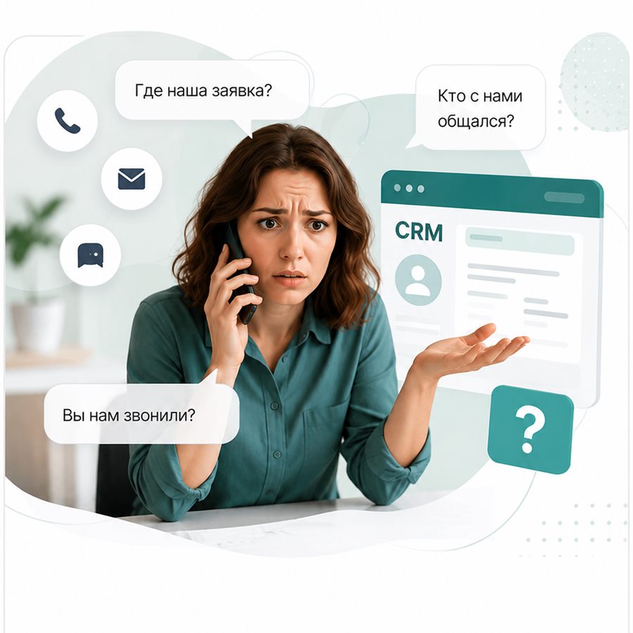 Менеджер турагентства ищет заявку по чатам — CRM показывает карточку клиента